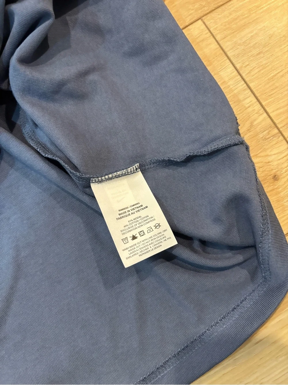 Nike Long Sleeve Graphic T-Shirt Blue Loose Fit Cotton Modal metallic atomic
